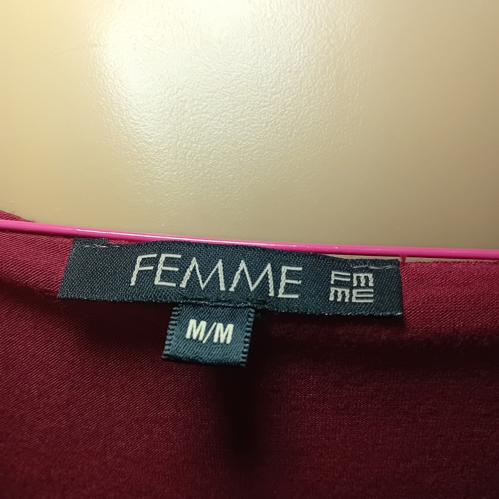 Y2K Femme Silk Blouson Hem Flowy Whimsigoth Burgundy Rose Blouse Sheer Sleeves M - Picture 15 of 16